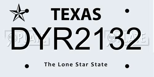 DYR2132 Texas License Plate