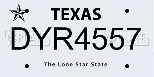 DYR4557 Texas License Plate
