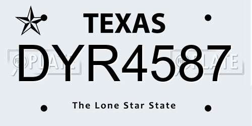 DYR4587 Texas License Plate