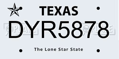 DYR5878 Texas License Plate