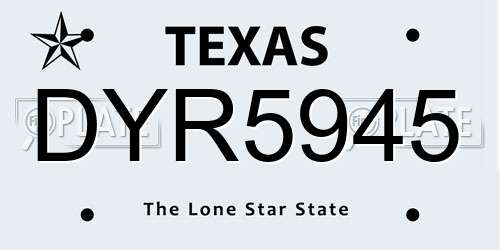 DYR5945 Texas License Plate