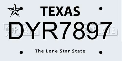 DYR7897 Texas License Plate