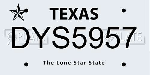 DYS5957 Texas License Plate