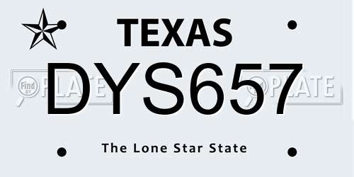 DYS657 Texas License Plate