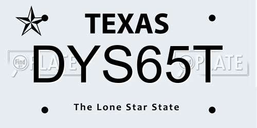 DYS65T Texas License Plate