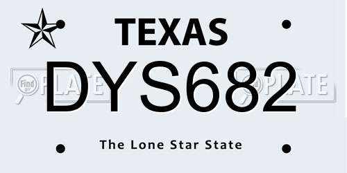 DYS682 Texas License Plate