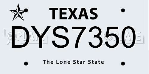 DYS7350 Texas License Plate