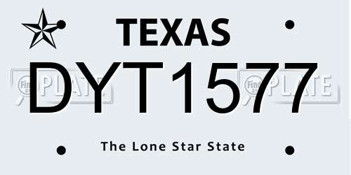 DYT1577 Texas License Plate