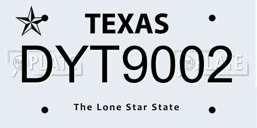 DYT9002 Texas License Plate