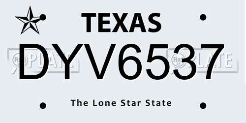 DYV6537 Texas License Plate