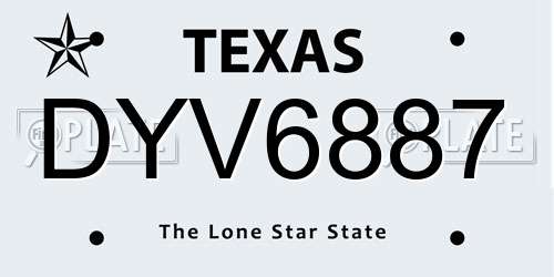 DYV6887 Texas License Plate
