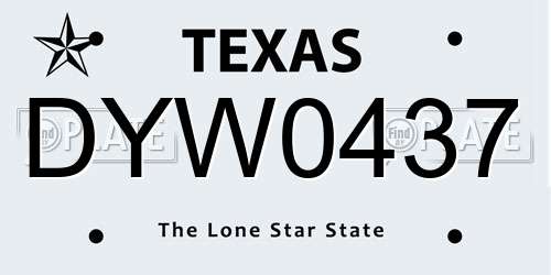 DYW0437 Texas License Plate