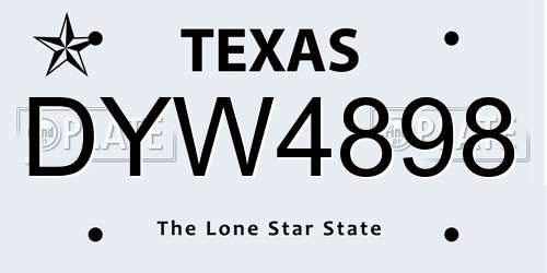 DYW4898 Texas License Plate