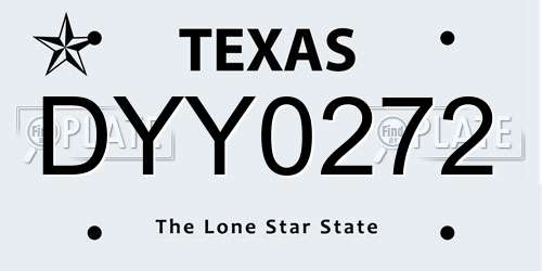 DYY0272 Texas License Plate
