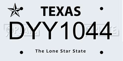 DYY1044 Texas License Plate