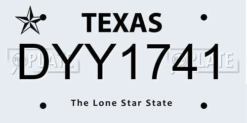 DYY1741 Texas License Plate
