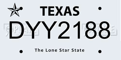 DYY2188 Texas License Plate