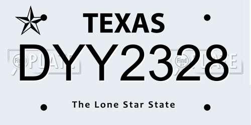DYY2328 Texas License Plate