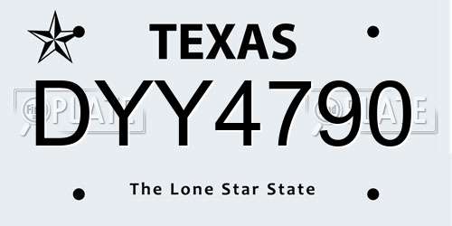 DYY4790 Texas License Plate