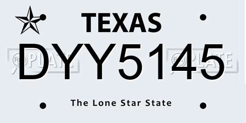 DYY5145 Texas License Plate