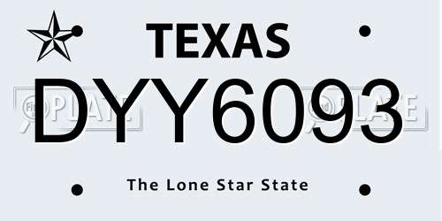 DYY6093 Texas License Plate