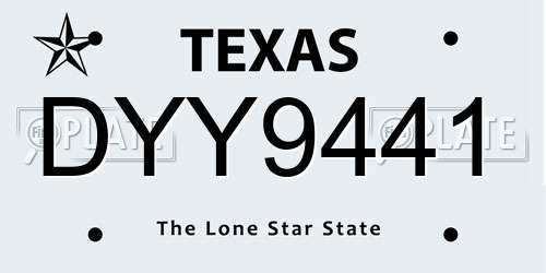 DYY9441 Texas License Plate