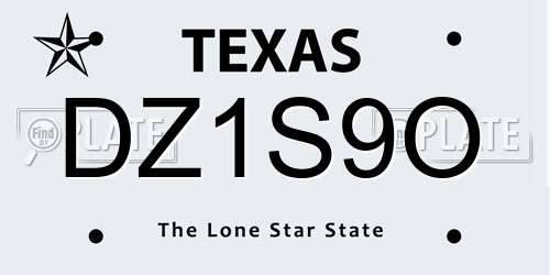 DZ1S9O Texas License Plate