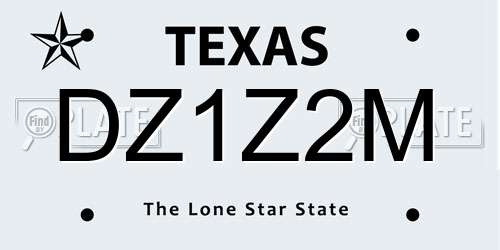 DZ1Z2M Texas License Plate