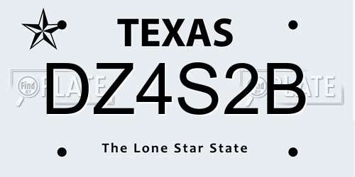 DZ4S2B Texas License Plate