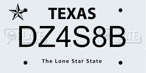 DZ4S8B Texas License Plate