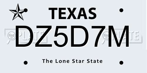 DZ5D7M Texas License Plate