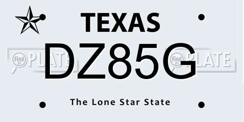 DZ85G Texas License Plate