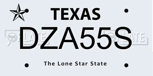 DZA55S Texas License Plate