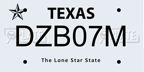 DZB07M Texas License Plate