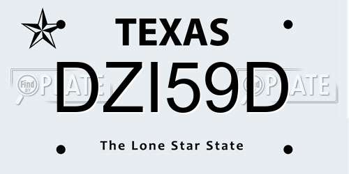 DZI59D Texas License Plate