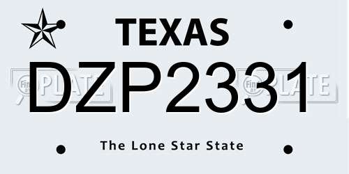DZP2331 Texas License Plate