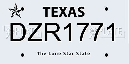 DZR1771 Texas License Plate