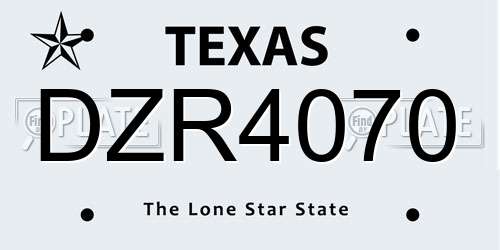DZR4070 Texas License Plate