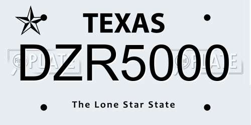 DZR5000 Texas License Plate