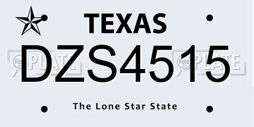 DZS4515 Texas License Plate