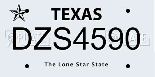 DZS4590 Texas License Plate