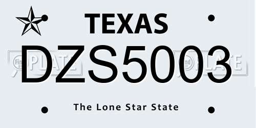 DZS5003 Texas License Plate