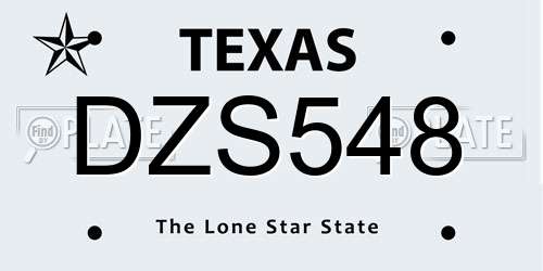 DZS548 Texas License Plate
