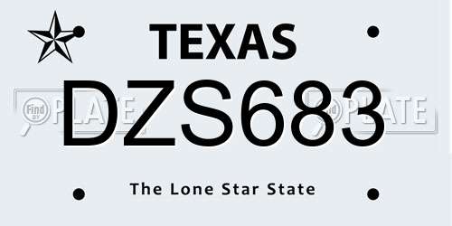 DZS683 Texas License Plate