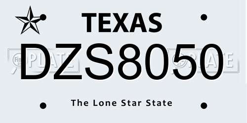 DZS8050 Texas License Plate
