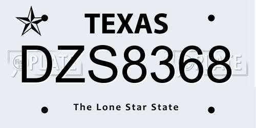 DZS8368 Texas License Plate