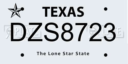 DZS8723 Texas License Plate