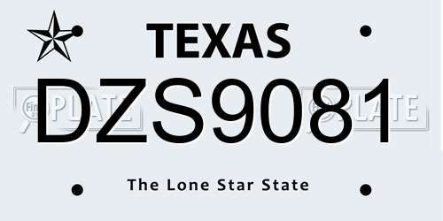 DZS9081 Texas License Plate