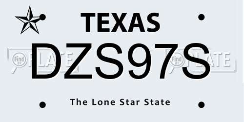 DZS97S Texas License Plate