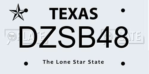 DZSB48 Texas License Plate
